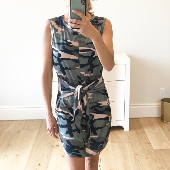 Small Army Camo Tank Tie Dress - Picture 2 of 6